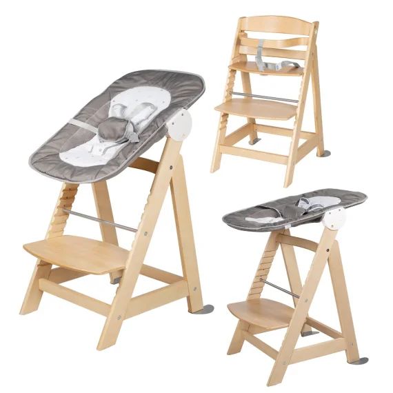Chaise Haute Évolutive Born Up Avec Transat Inclinable Sternenzauber Naturel – Petites Étoiles