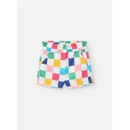 Bermuda En Coton Avec Imprimé À Carreaux Multicolore
