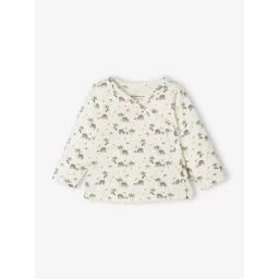 Brassière ouverture croisée devant bébé naissance BASICS ivoire imprimé