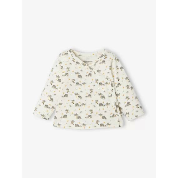 Brassière ouverture croisée devant bébé naissance BASICS ivoire imprimé