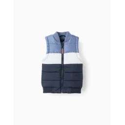 Doudoune Sans Manches Avec Colorblock Bleu