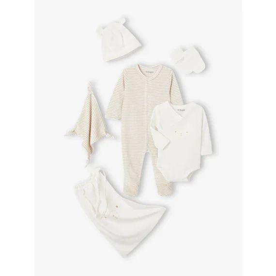 Kit naissance 6 pièces beige