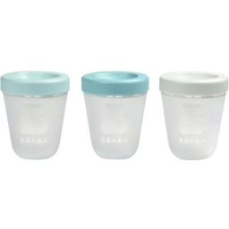 Lot de 3 pots de conservation en silicone Portion Jungle (200 ml)