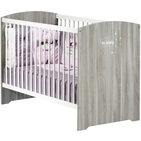 Lit bébé Smile chêne silex (60 x 120 cm)