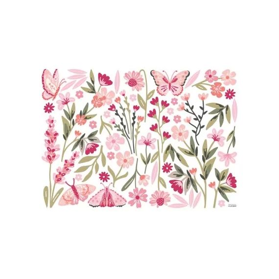 Planche de stickers L Big Magenta Flowers (64 x 90 cm)