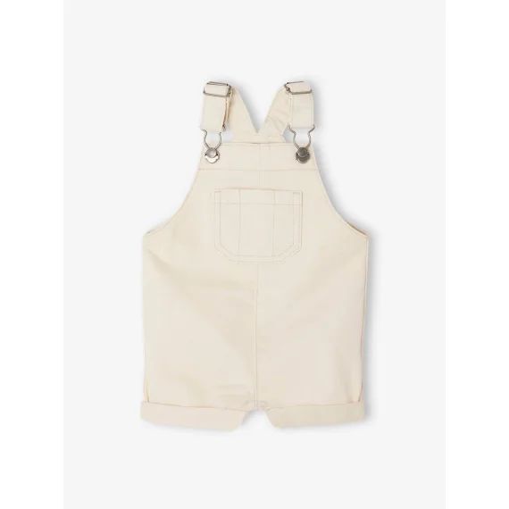 Salopette courte avec bretelles réglables bébé écru