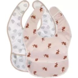 Lot de 2 bavoirs à poche Little Forest Lapin