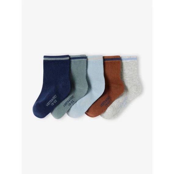 Lot de 5 paires de chaussettes colorées bébé garçon encre