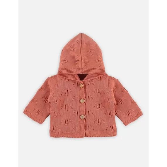 Mantelet à capuche en Tricoloudoux® rose