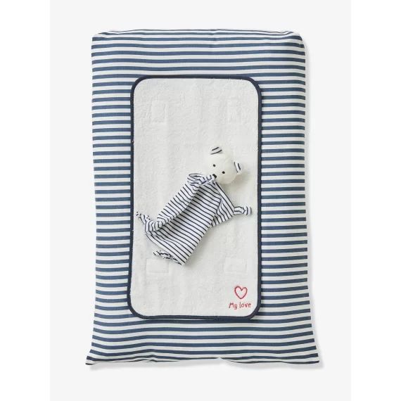 Matelas à langer MARINIÈRE blanc/bleu