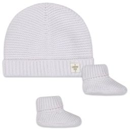 Ensemble bonnet et chaussons Garçon Blanc
