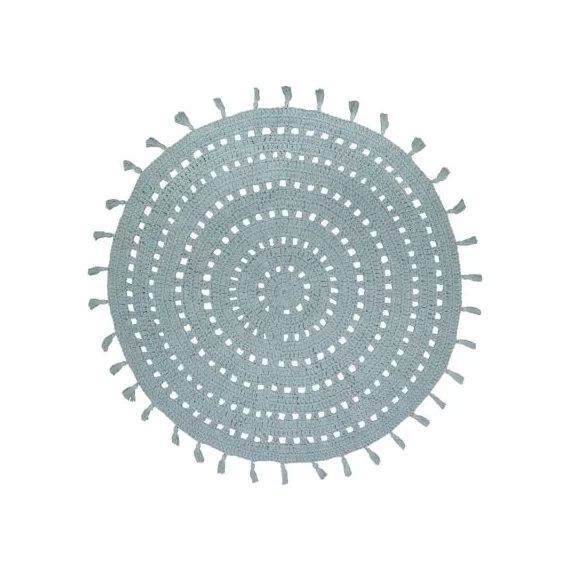 Tapis lavable rond Nila vert d&rsquo;eau (120 cm)