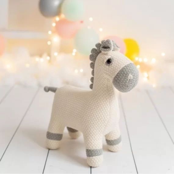 Peluche mini jument amigurumi