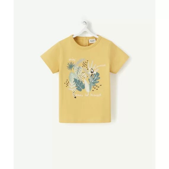 T-shirt bébé garçon jaune en fibres recyclées avec animation –  – Soldes