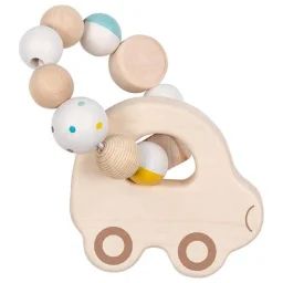 Hochet Bois Flexible Voiture Multi-coloured