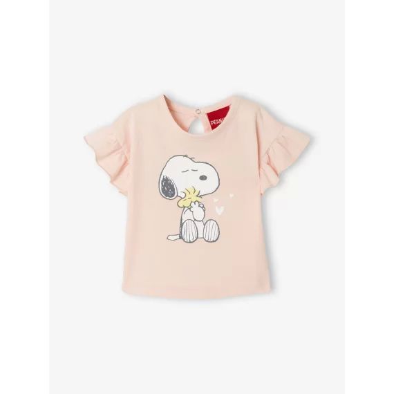T-shirt bébé Snoopy Peanuts® bébé fille rose anime placé