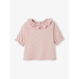 T-shirt à collerette bébé rose imprimé