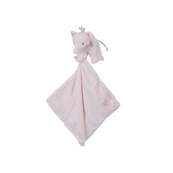 Doudou plat Ferdinand l&rsquo;éléphant rose (25 x 25 cm)