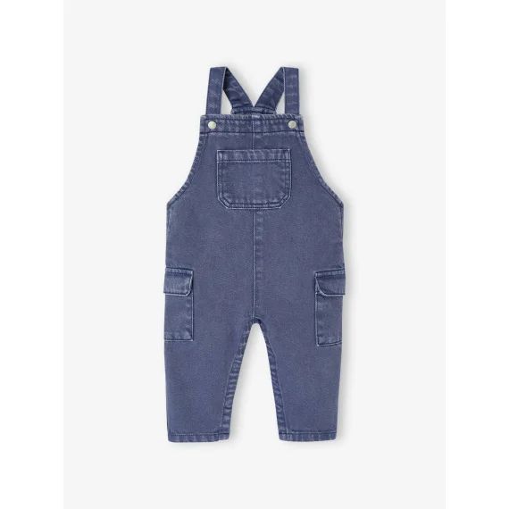 Salopette en toile bébé indigo