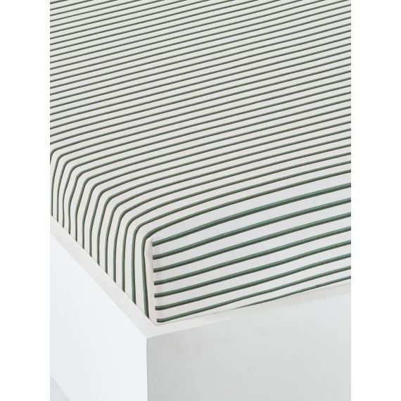 Drap-housse bébé GREEN FOREST écru / vert