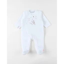 Pyjama Bébé Velours Côtelé Blanc