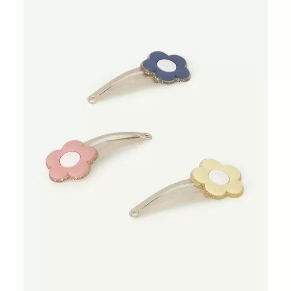 Lot de 3 barrettes bébé fille fleurs –  – Soldes