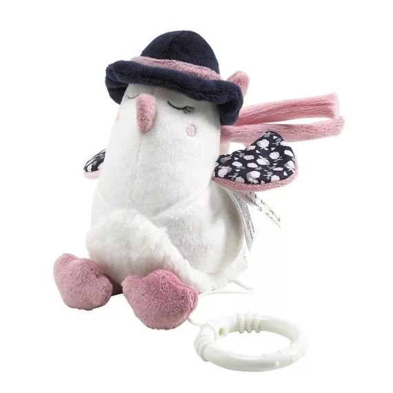 SAUTHON BABY DECO – Peluche bébé mini musical miss chipie blanc