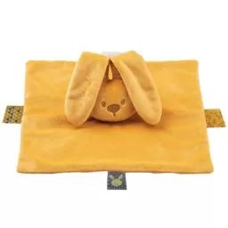 Doudou plat lapin Lapidou ocre (28 x 28 cm)