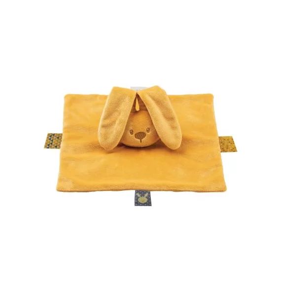 Doudou plat lapin Lapidou ocre (28 x 28 cm)