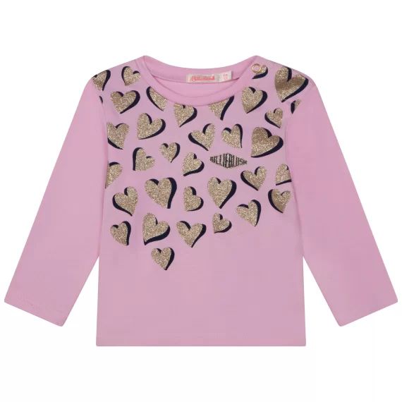 T-shirt manches longues coton Fille Rose