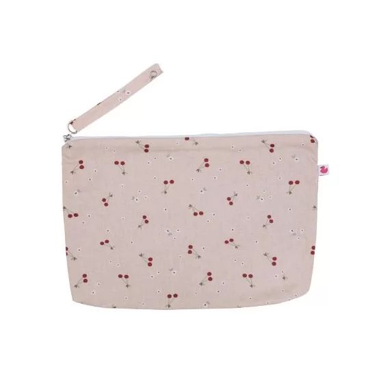 Pochette de change en coton enduit Cerise