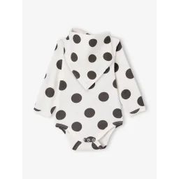 Coffret body et bavoir à pois écru