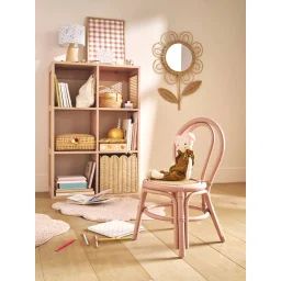 Chaise maternelle en rotin LIGNE POÉSIE rose