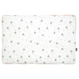 Oreiller Plat Réversible En Gaze De Coton Blanc Imprimé Bleuet