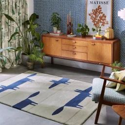 Tapis Enfant Fait À La Main En Laine Mr Fox Beige