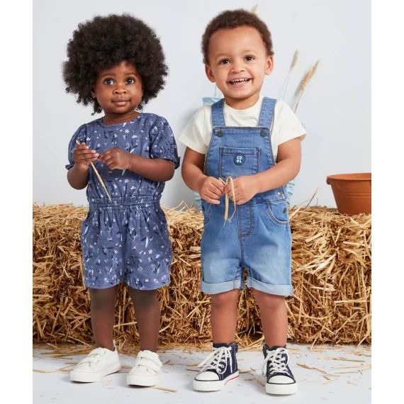 Salopette bébé garçon bleue en viscose responsable –  – Soldes