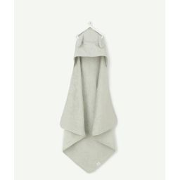 Cape de bain naissance en coton biologique vert d&rsquo;eau lapin –  – Soldes