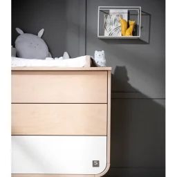 Commode 3 Tiroirs Pieds Métal Marron/blanc