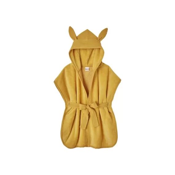 Peignoir en éponge de bambou moutarde (2-4 ans)