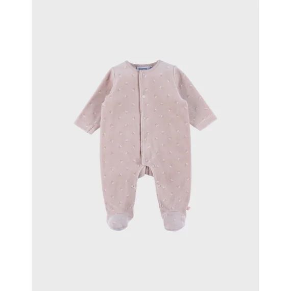 Pyjama Bébé En Velours Rose