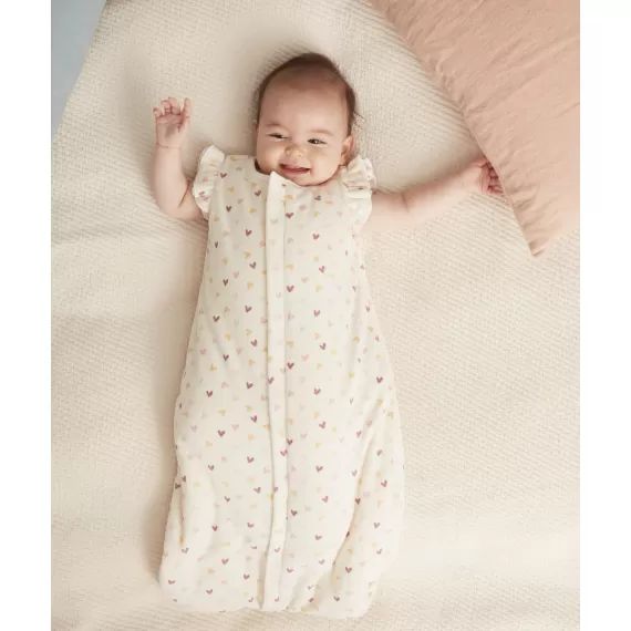 Gigoteuse bébé velours écrue en rembourrage recyclé et coeurs –  – Soldes
