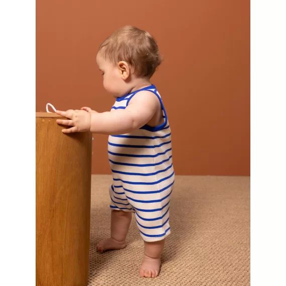 Combinaison courte en coton bio PETIT BATEAU beige