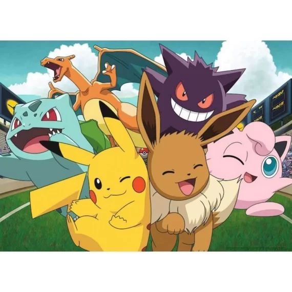 Puzzle 100 pièces – NATHAN – Pikachu et les Pokémon – Dessins animés et BD – Enfant – Mixte – Vert vert