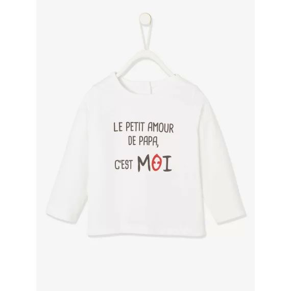 T-shirt à message bébé mancheslongues blanc