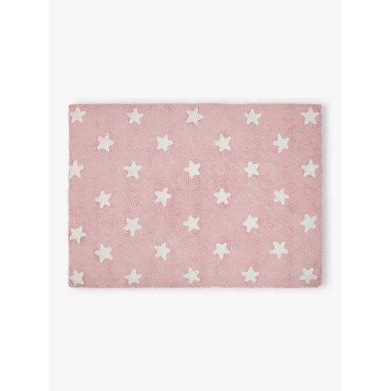 Tapis coton lavable rectangulaire avec étoiles LORENA CANALS rose