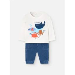 Ensemble T-shirt À Manches Longues Et Pantalon Blanc