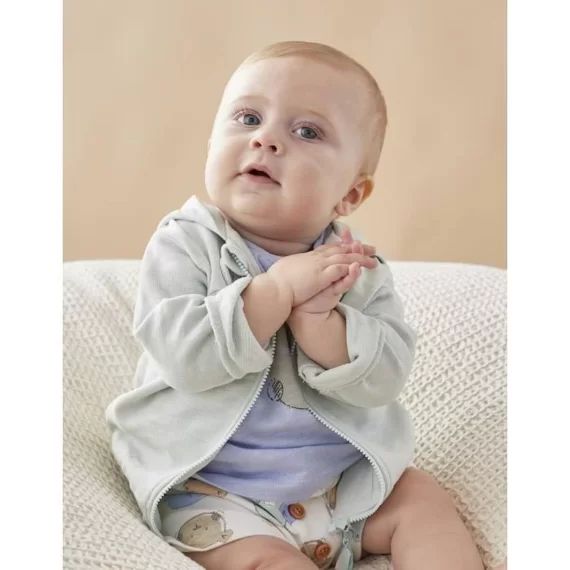 Veste sweat à capuche en coton BIO vert