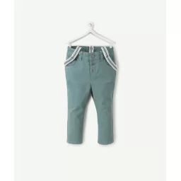 Pantalon vert avec bretelles bébé garçon –  – Soldes