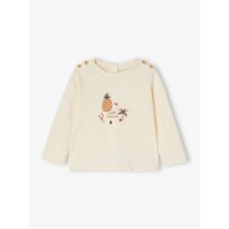 T-shirt bébé en coton flammé écru