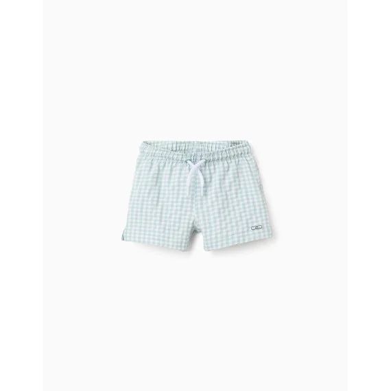 Short De Bain À Carreaux Vichy Brothers & Sisters Bleu Clair
